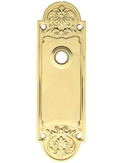 Regency Style Stamped-Brass Back Plate in Un-Lacquered Brass.